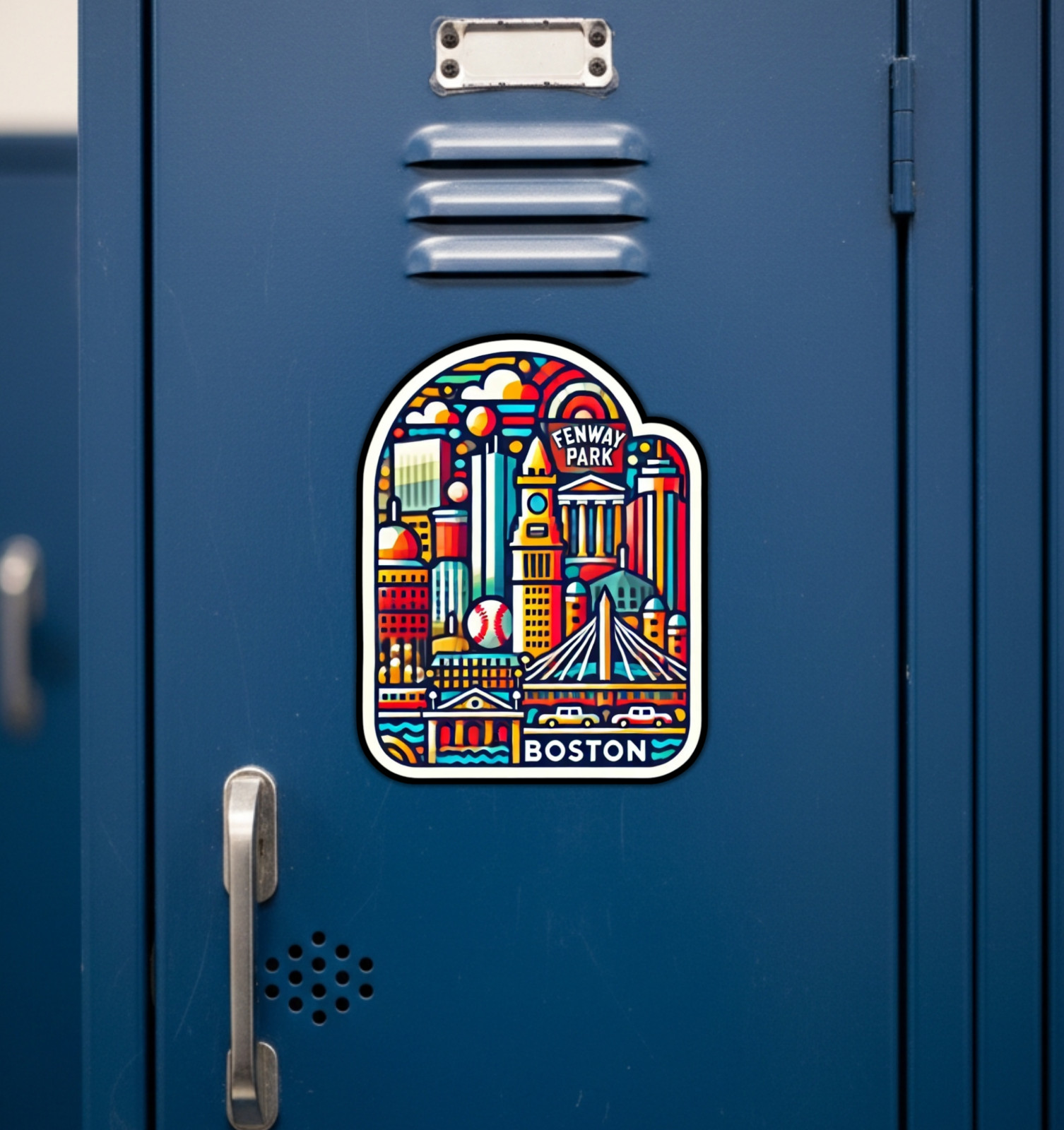 Boston Massachusettes Fridge Magnet or Laptop Sticker