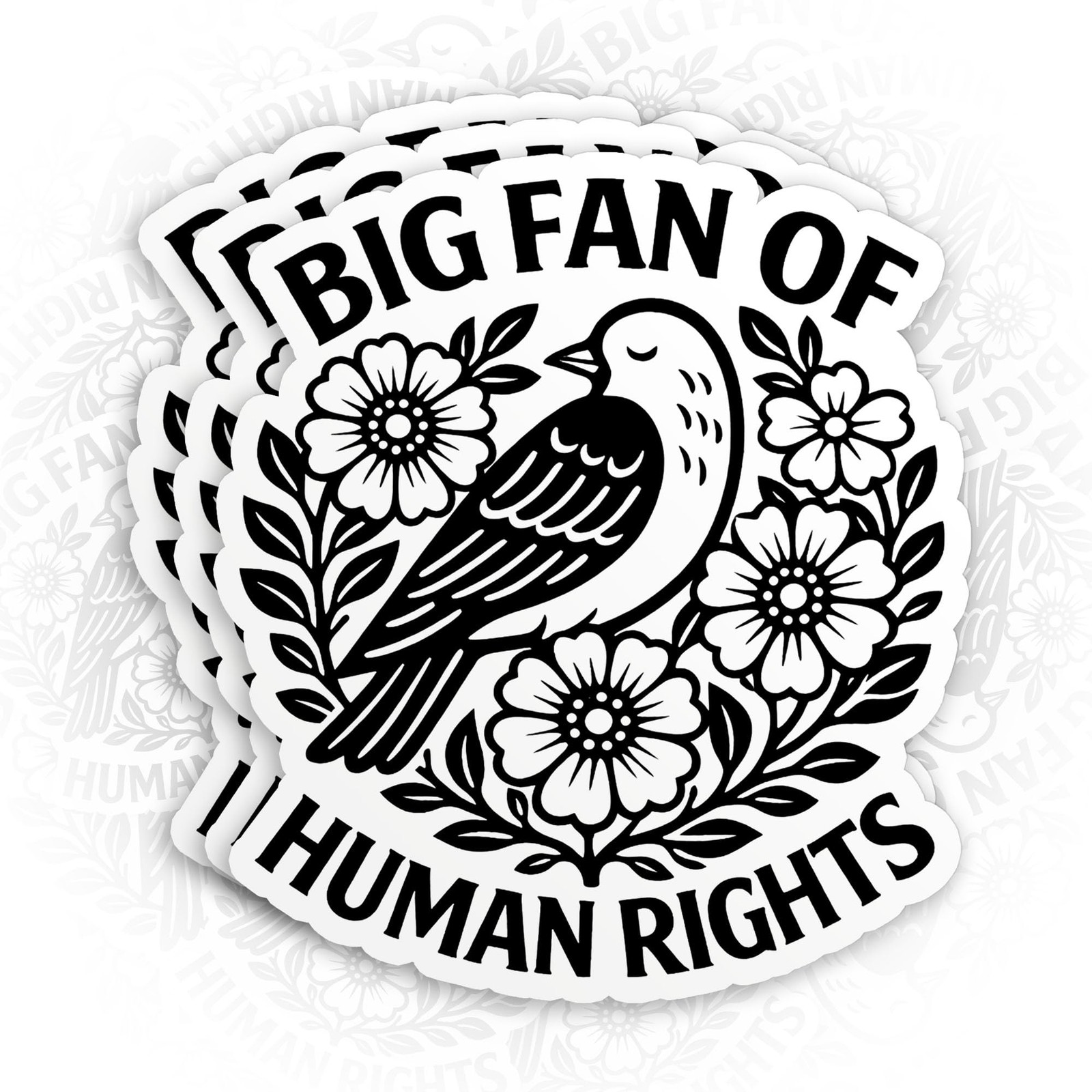 (3Pcs) Big Fan of Human Rights Stickers Immigrants Human Rights | Waterproof …