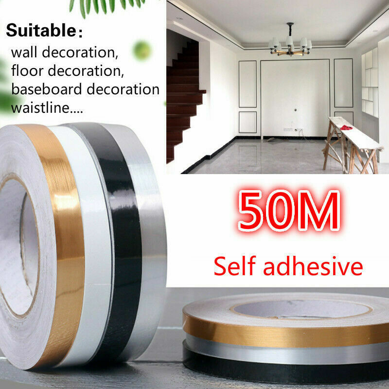 50M Self Adhesive Floor Crevice Line Wall Sticker Strip Tile Sealing Tape