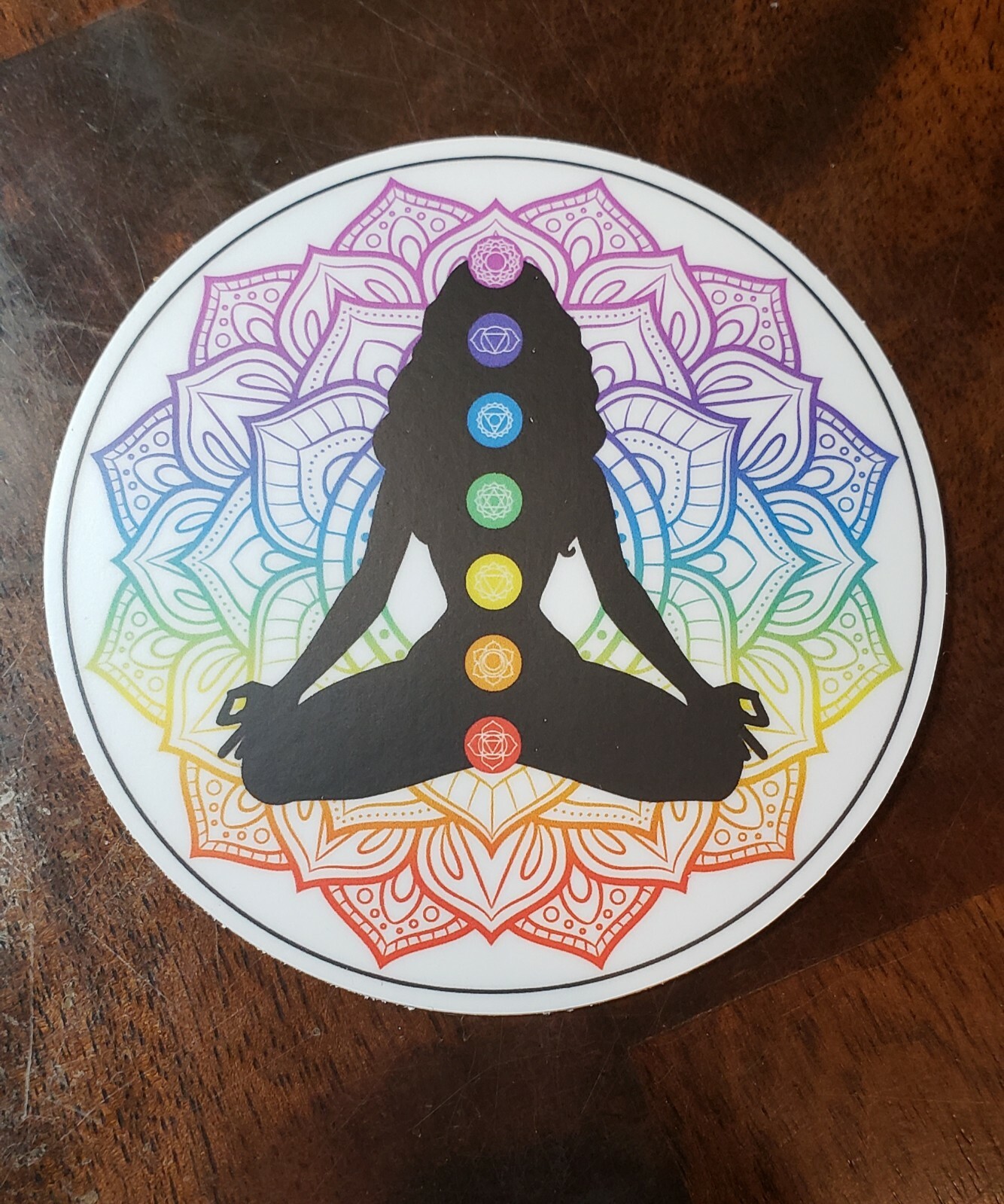 CHAKRA MANDALA WOMAN opaque Sticker UV Resistant Vinyl 3 inch