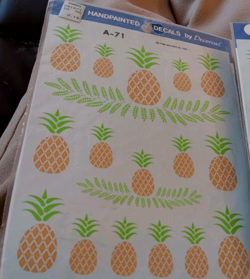 2 Sheets Of Decals/ Decorcal 1986/ Pineapples/NOS