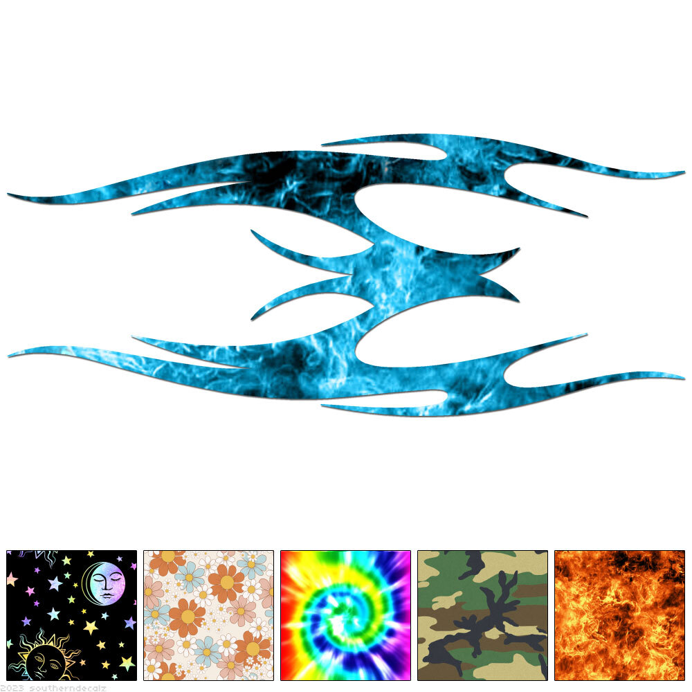 Tribal Fire Flames – Decal Sticker – Multiple Patterns & Sizes – ebn7416