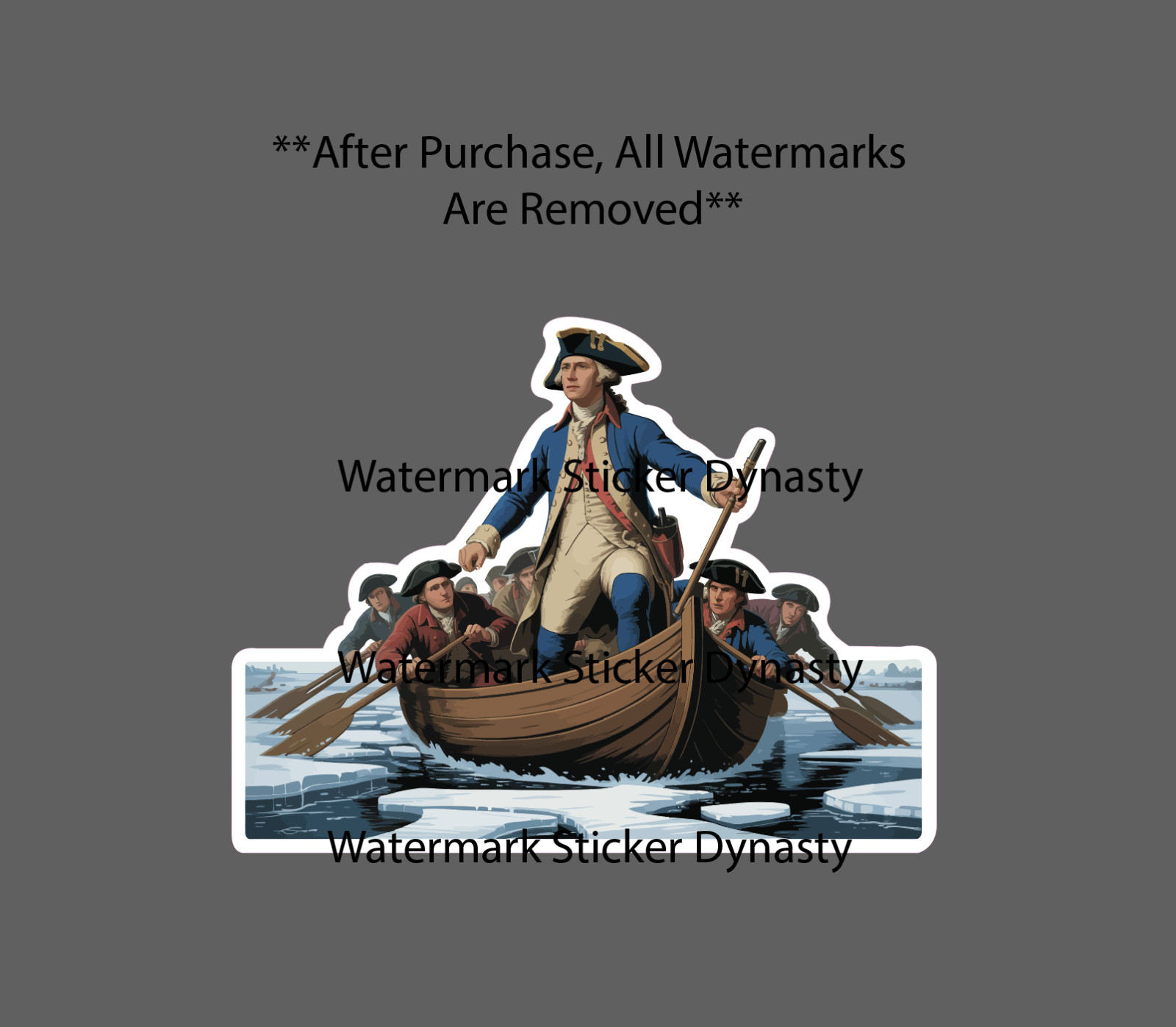 George Washington Crossing The Delaware Sticker Waterproof Decal USA Gift NEW