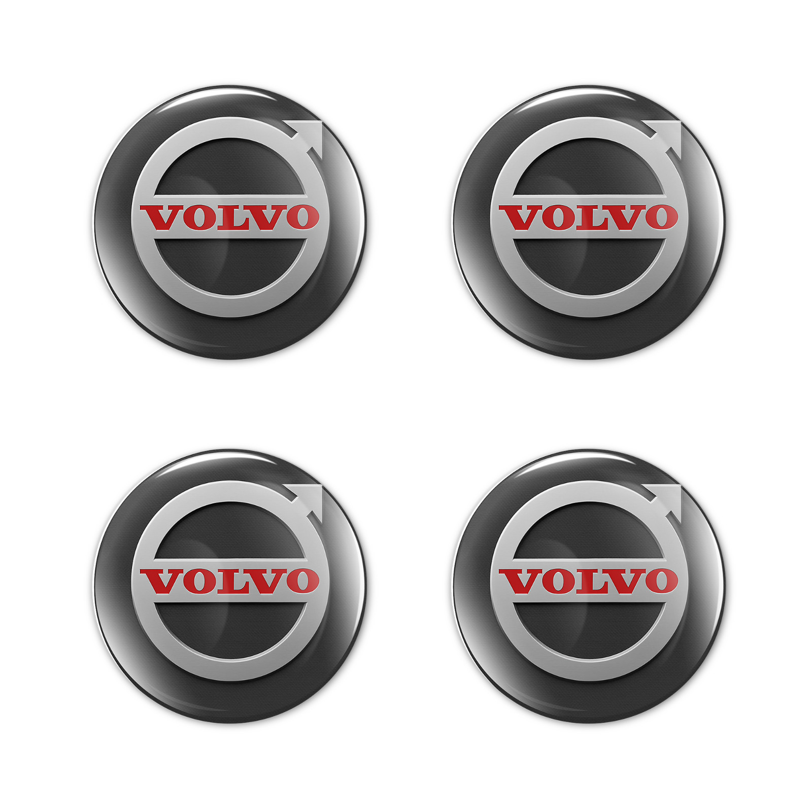 Volvo Decals Stickers Glossy 4pcs Epoxy Rim Wheel Badge Center caps 15- 100mm