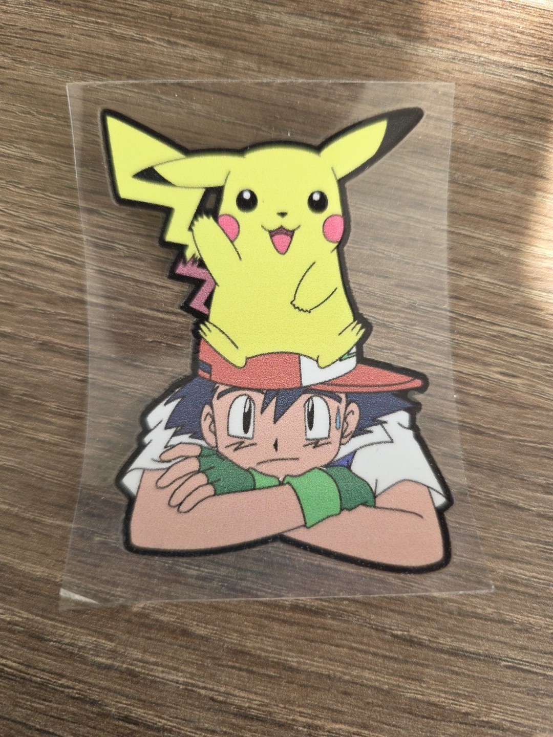 Pokemon Ash And Pikachu UV DTF Decal Sticker Waterproof Raised Made In USA