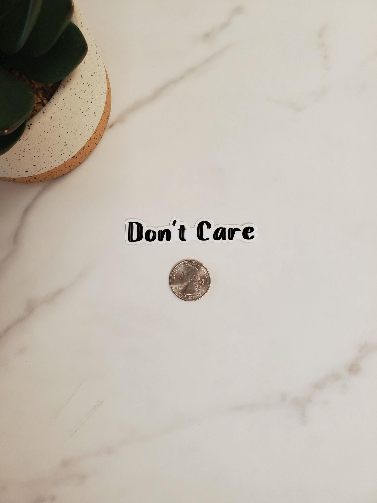 Don't Care Sticker | Laptop, Water Bottle Sticker | Clear Transparent Vinyl