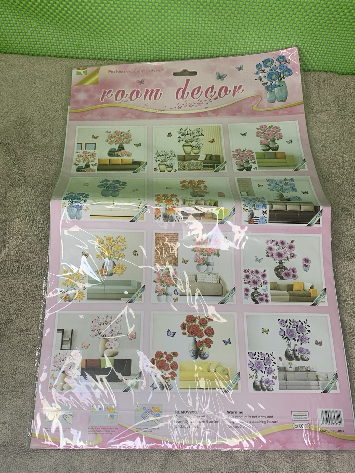 3D Flower PVC Sticker Self Adhesive Mural Home Room Furniture Wall Decal Picture