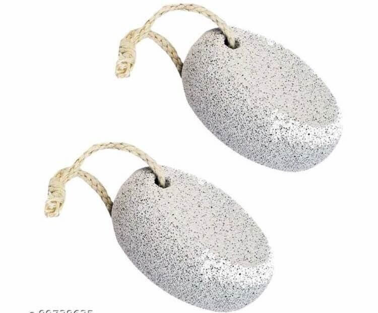 Natural Pumice Stone pair, Oval shape stone foot, heel scrubber for unisex foot