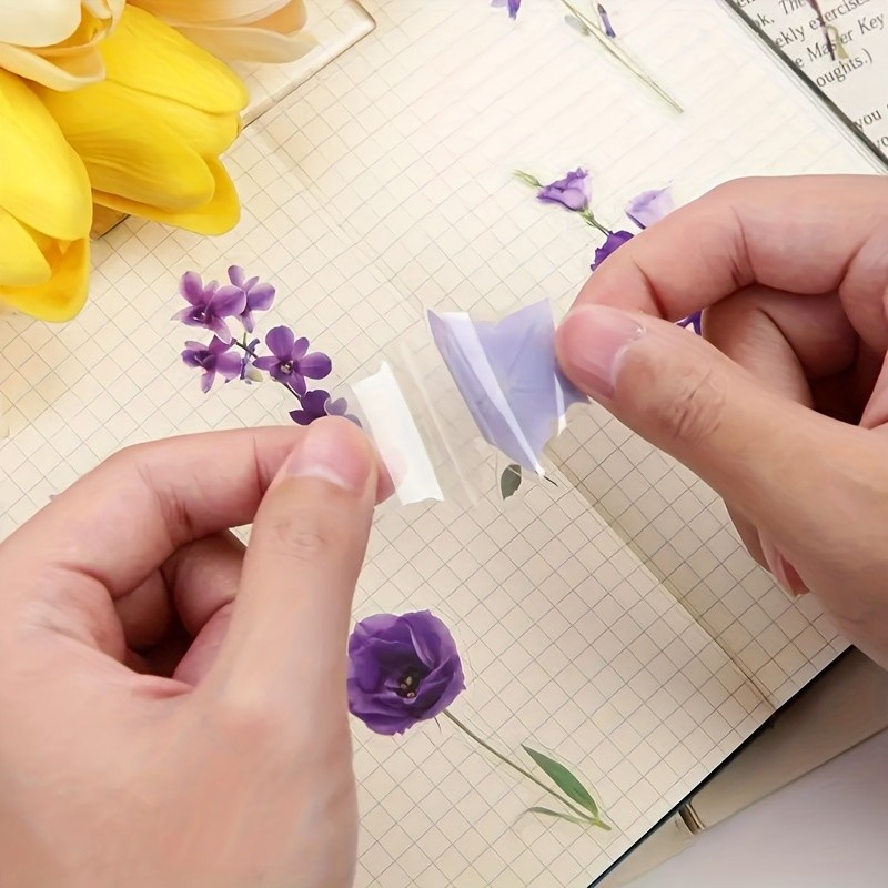 Lightweight Durable Easy to Install Purple Series Decorative Flower Pet Stickers
