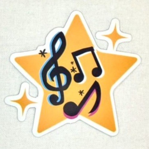 Music Notes Star Vinyl Sticker 2in No81