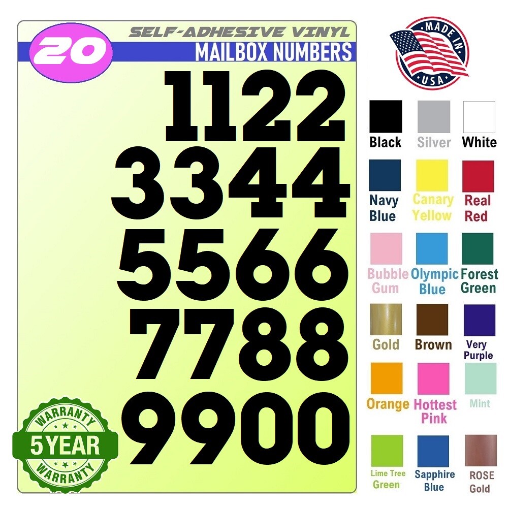 20 Mailbox,Car, Doors, Toolbox,Lockers,Window, Decal Sticker Numbers LUBALIN BOL