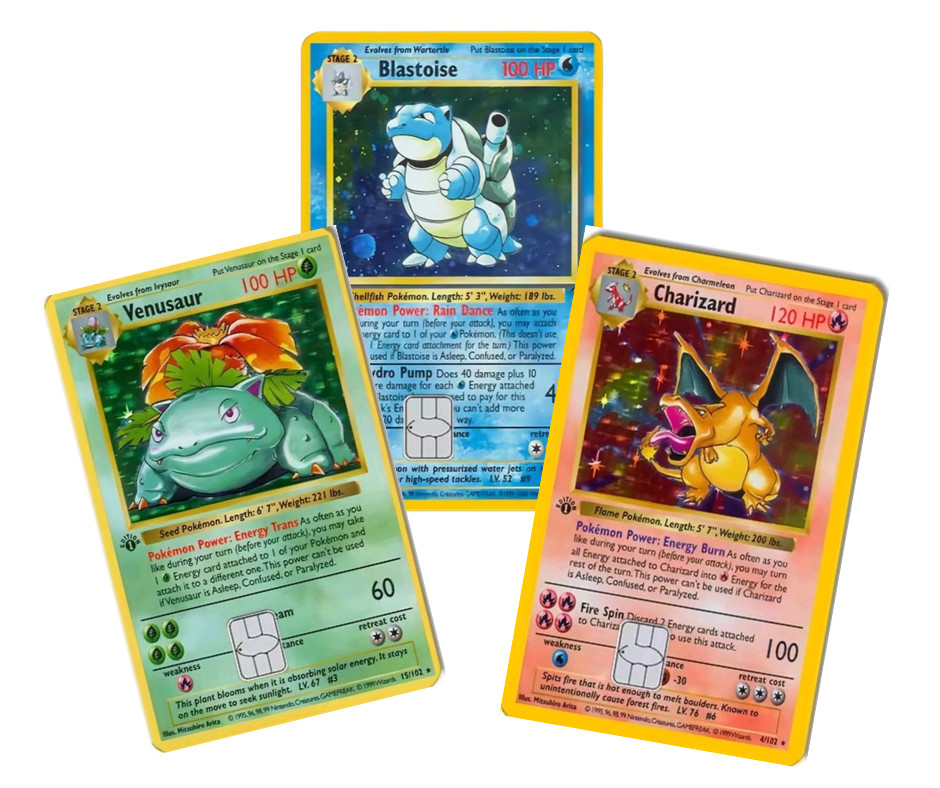 Retro Pokedex Game Style Card Skin 3 Pack 90s Nostalgia Kanto Inspired Decal