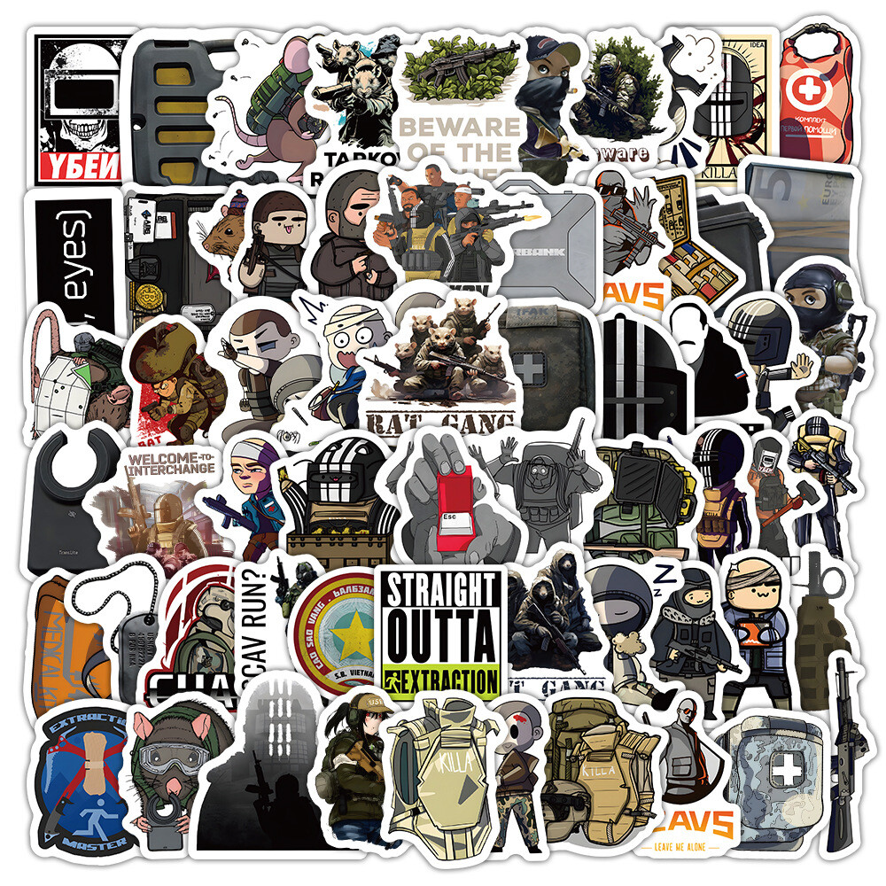 100Pcs Escape from Tarkov Sticker for Teens Girls Scrapbooking Water Bottles