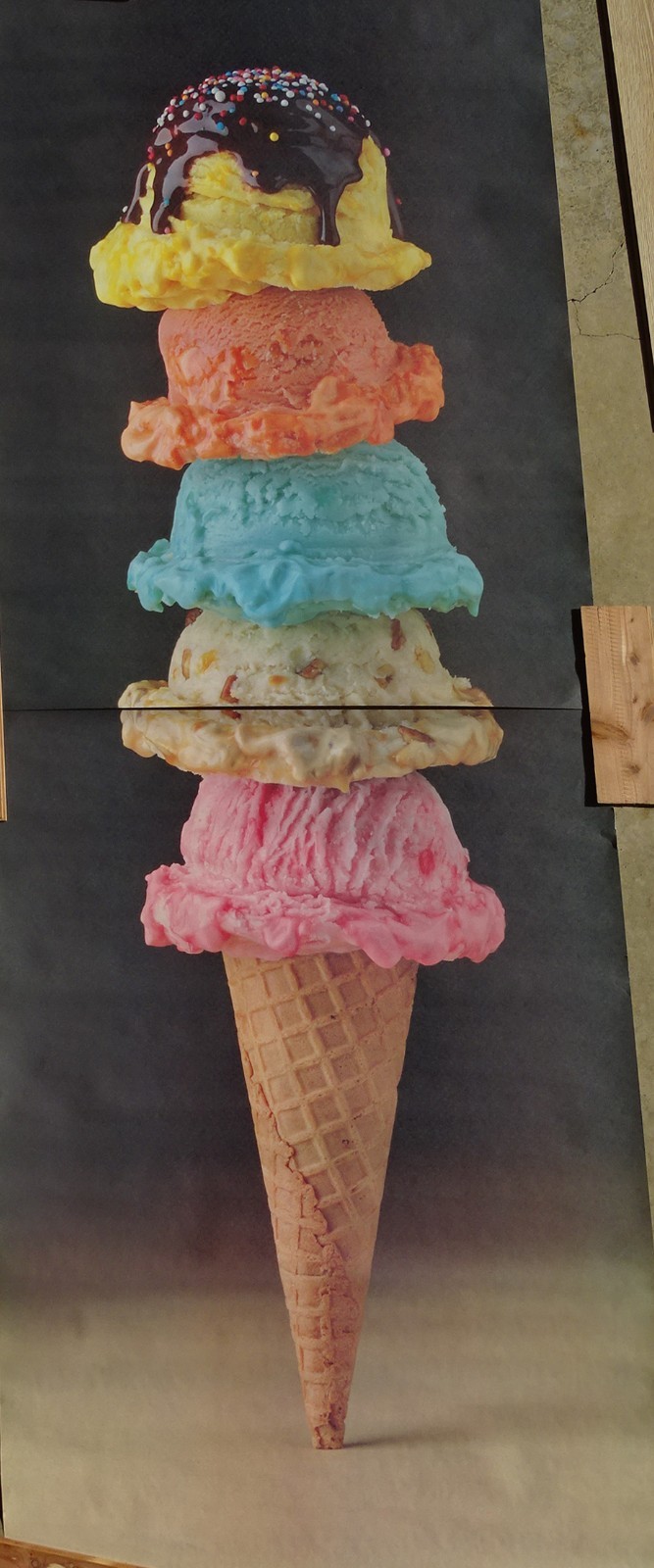 Food Challenge GIANT 5 Scoop Ice Cream Photo Door Wall Mural Poster 82.5” X 34”