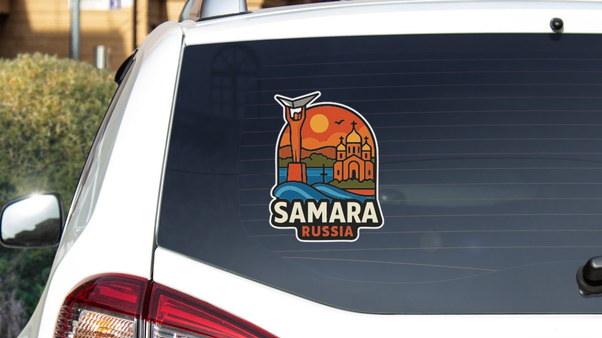 Samara Russia Sticker Decal Vinyl Die-Cut City Skyline Landmark Design