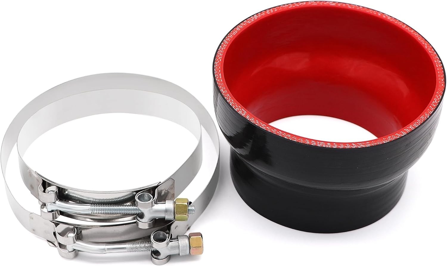 4" to 5" Silicone Reducer Coupler, 4-Ply with T-Bolt Clamp