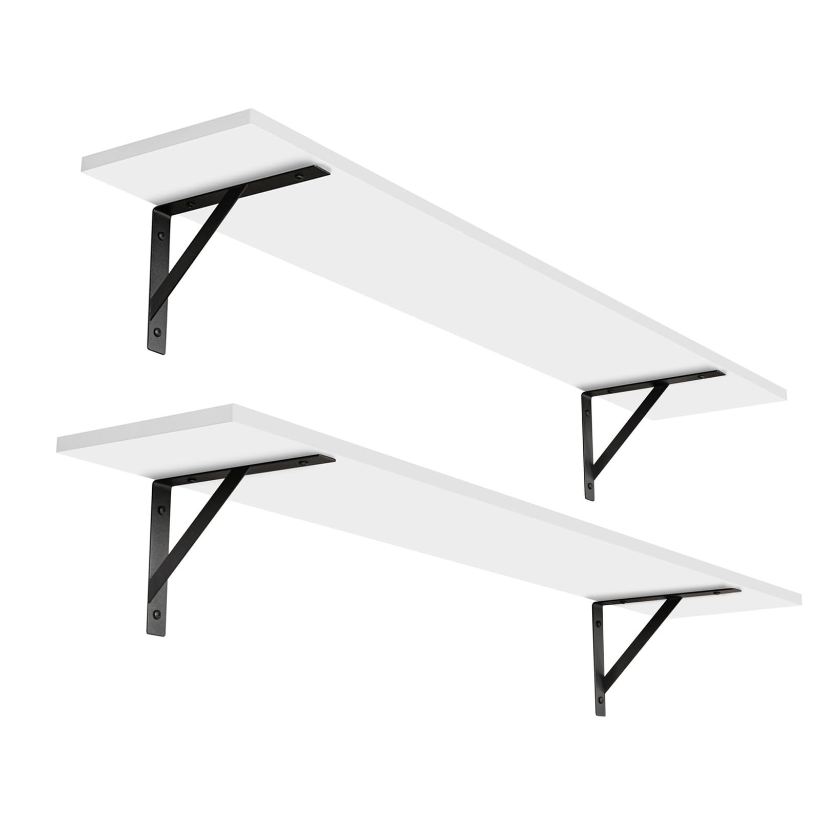 DINZI LVJ Long Wall Shelves, 39.4Inch Wall Mounted Shelves Set of 2, Easy-to-…