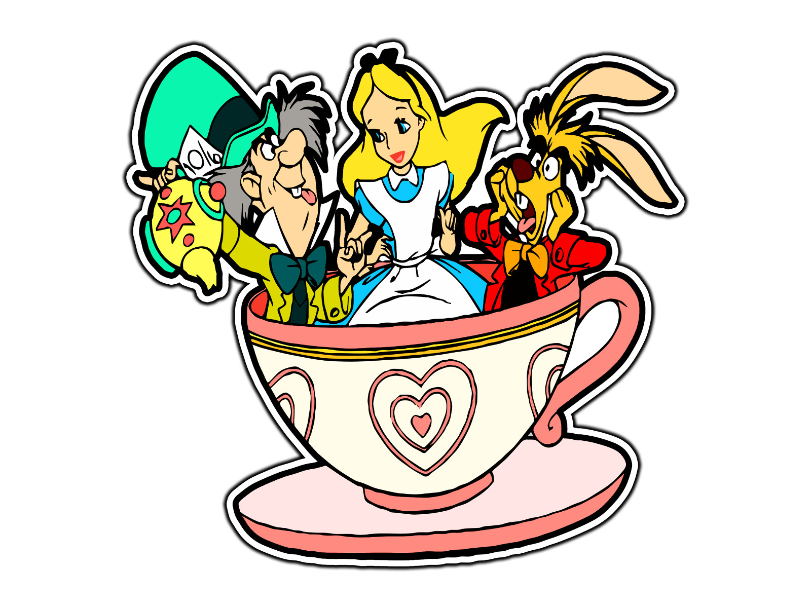 Alice Hatter Thackery Earwicket Teacup Waterproof Vinyl Sticker Decal Die-Cut