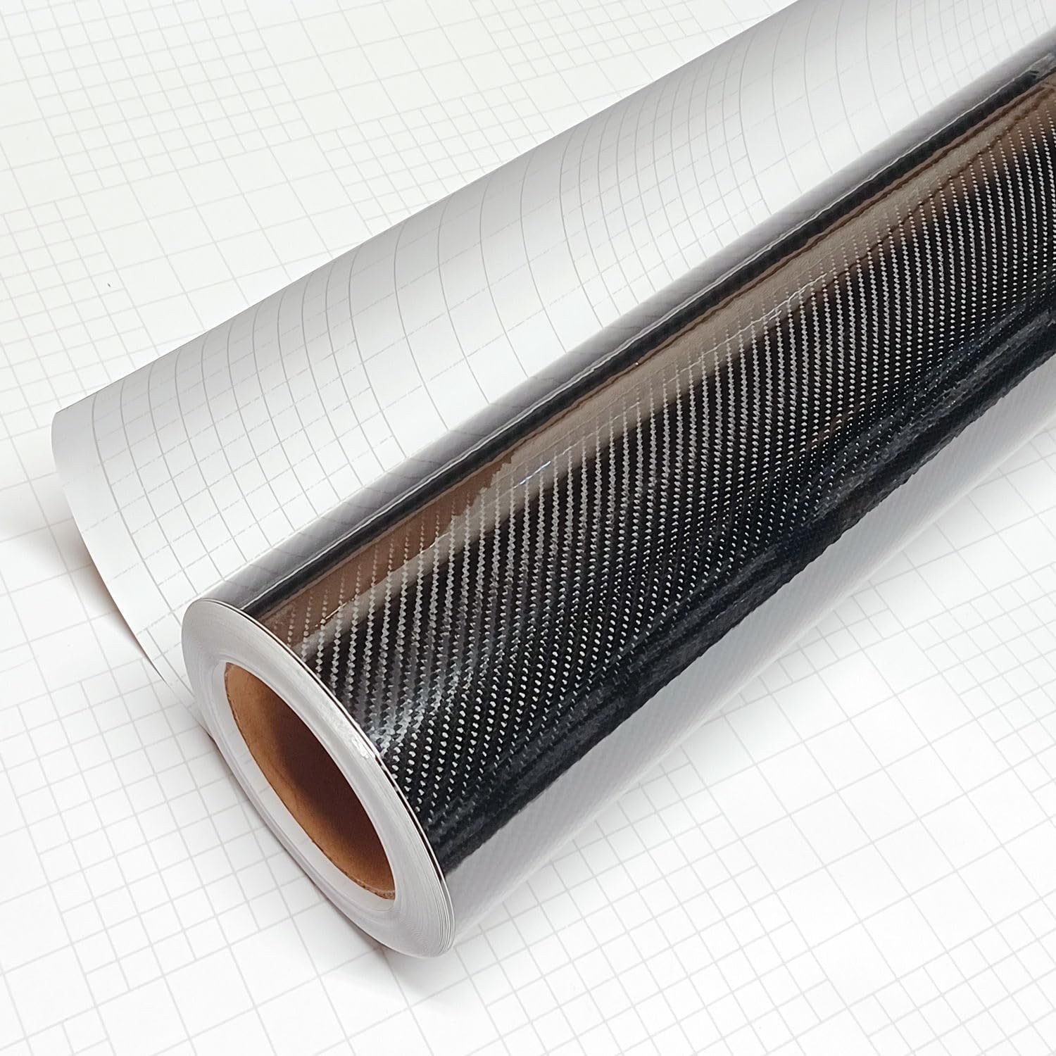 High Gloss 6D Black Carbon Fiber Vinyl Wrap Sticker with Air Release Bubble F…