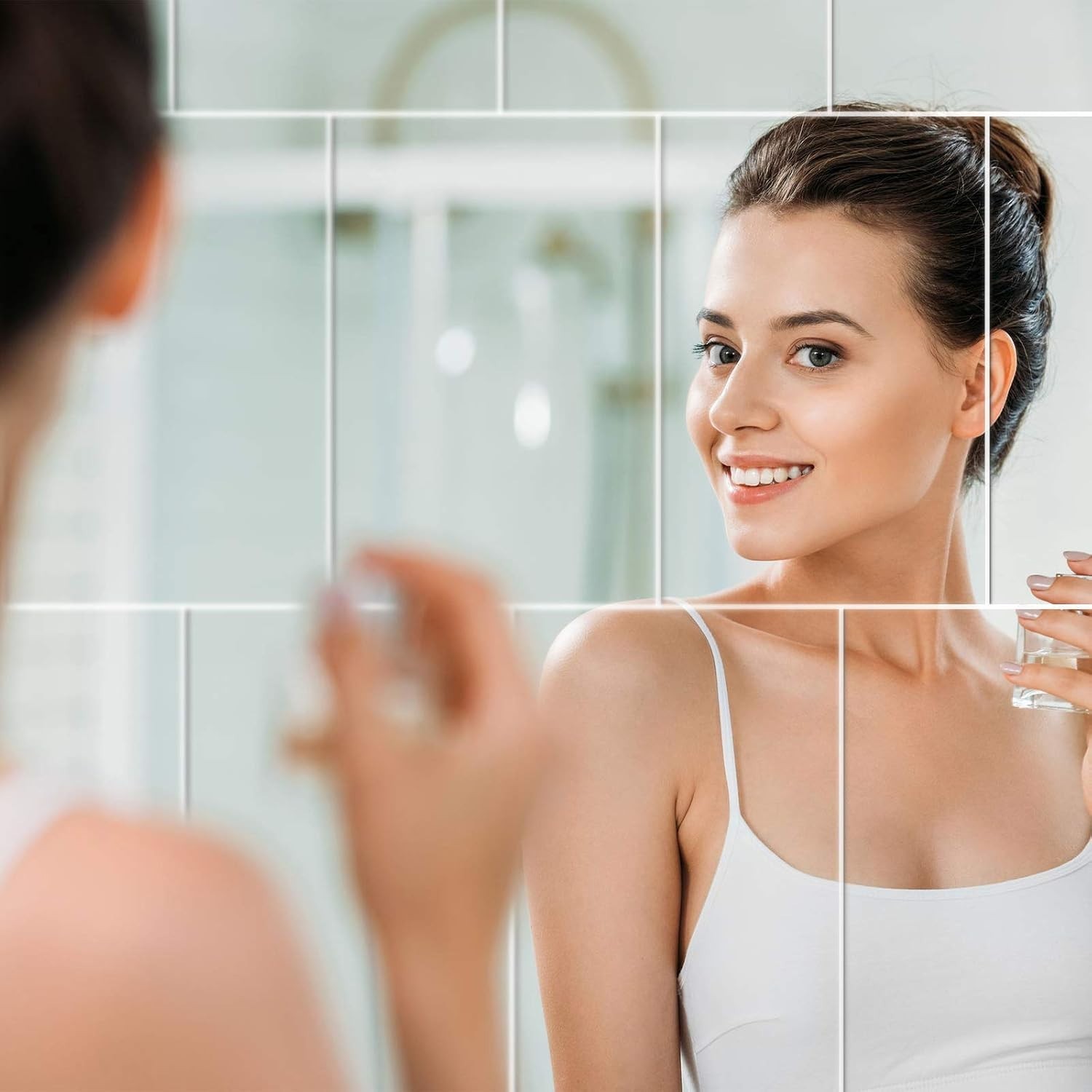 10 Pack Self-Adhesive Flexible Mirror Tiles – 6×9 Inches for Elegant Wall Decor