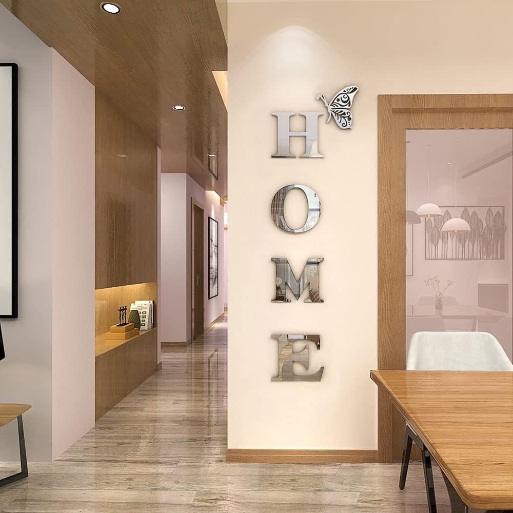 Home Wall Decor Letter Signs Acrylic Mirror Wall Stickers Decorations for Living
