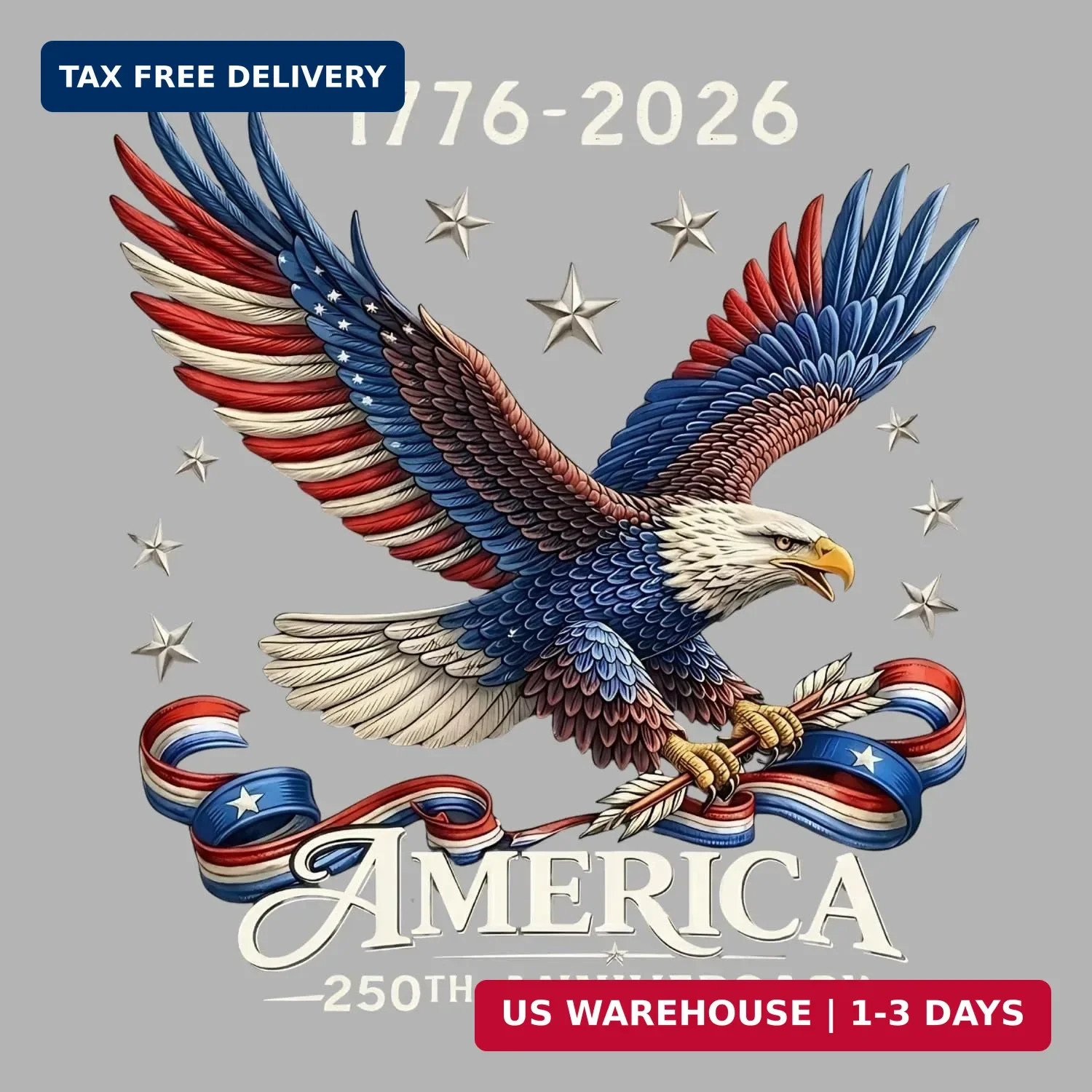 2Pcs 250th Anniversary USA Car Decal Sticker, America 250 Merchandise Vinyl Deca