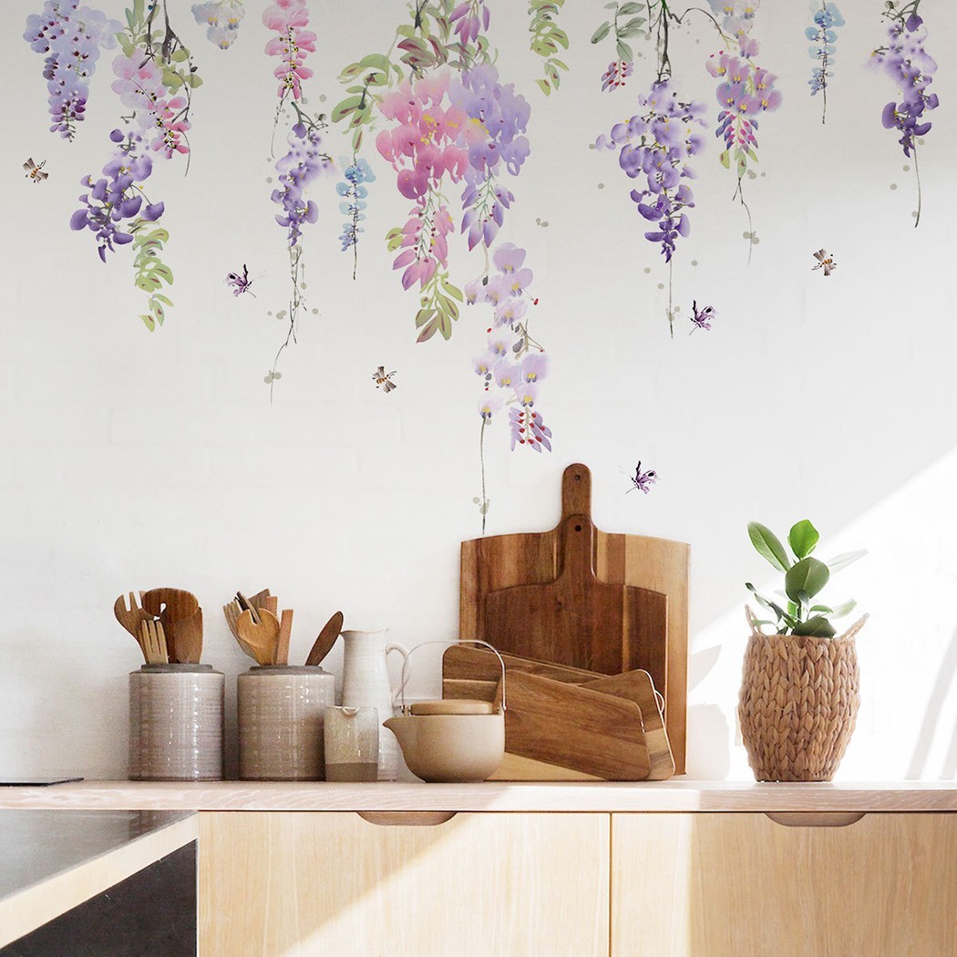 Wall Sticker Decal Decor Decoration Floral Flowers Home Plants Sticker
