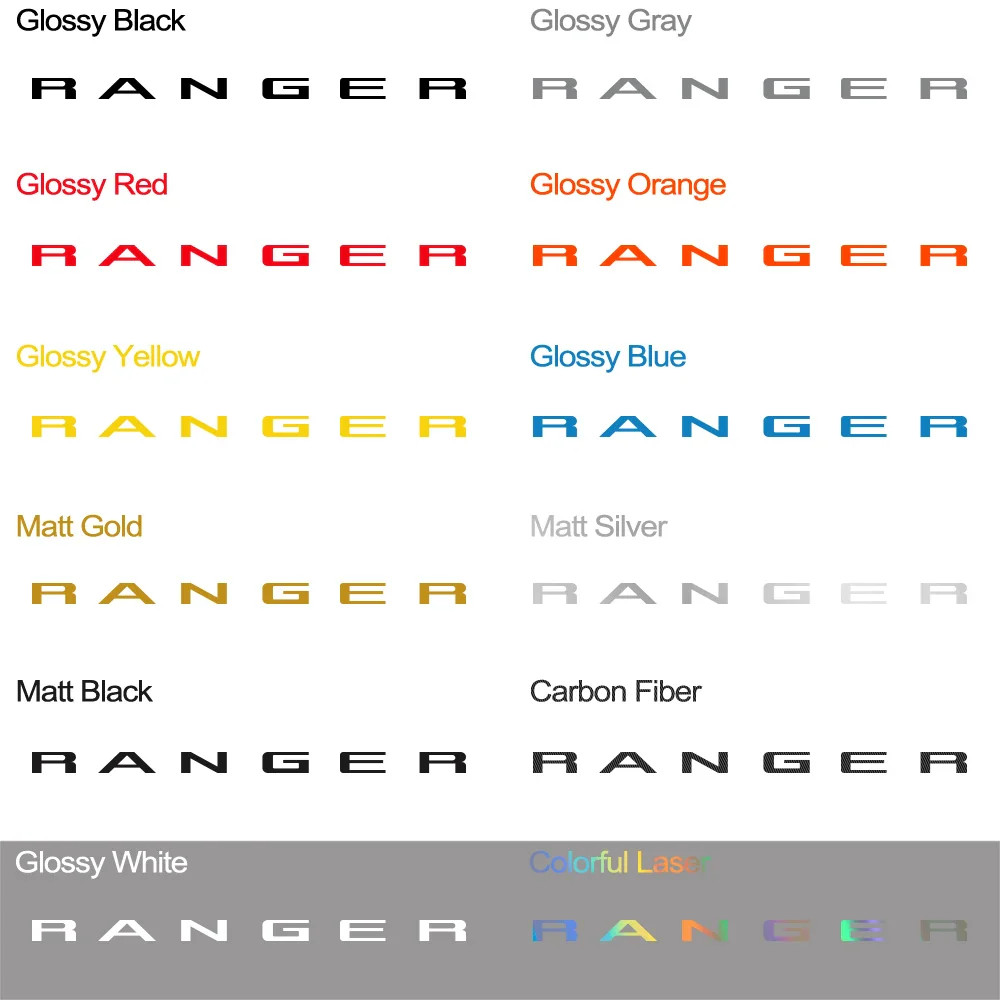 Tailgate Insert & Indent Letter Decal for Ford Ranger (2019–2021) | Vinyl Truck