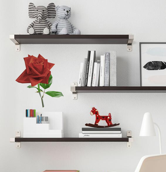 Rose Wall Decal, Flower Sticker, Plant Wall Art, Design for Florist