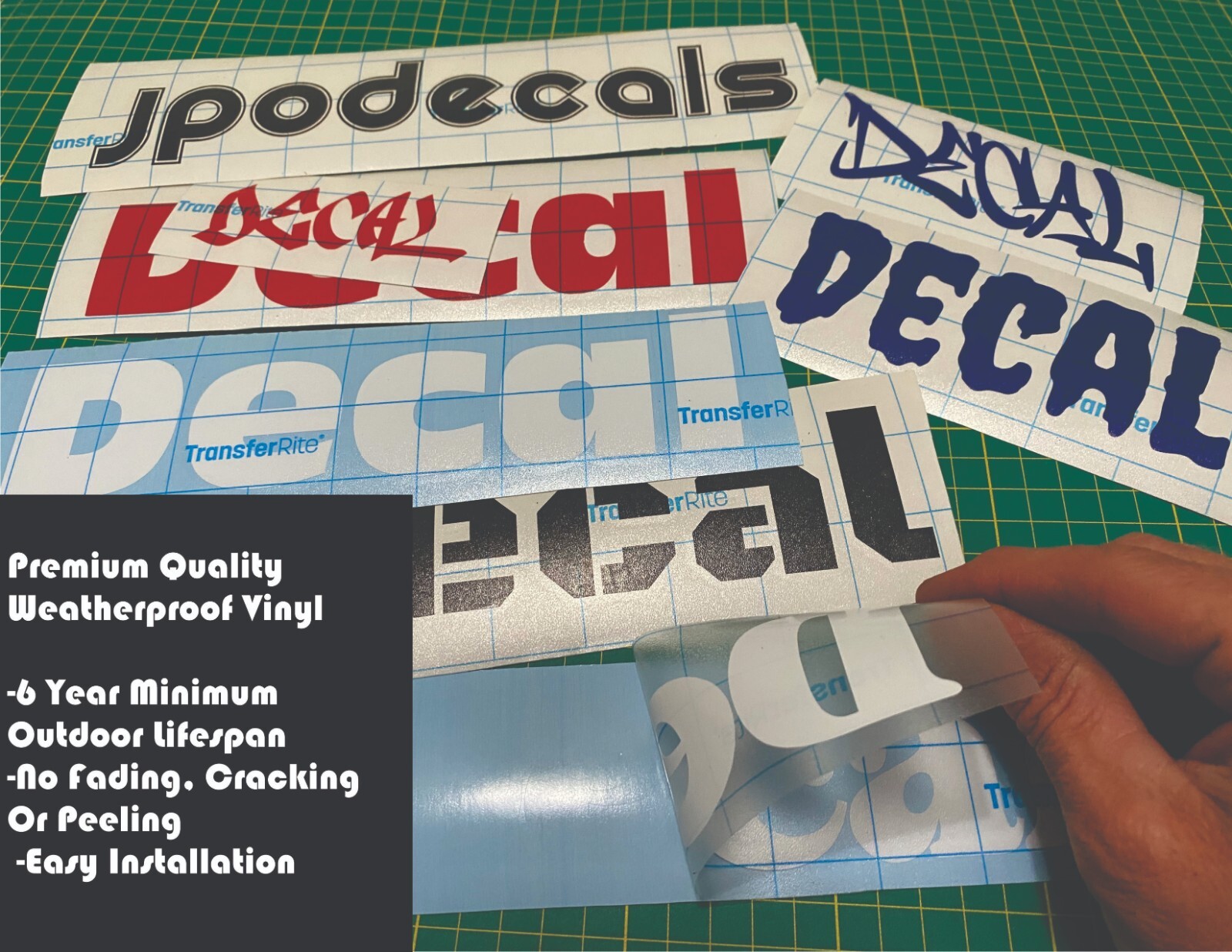 Custom Text Vinyl Lettering Transfer Sticker Decals Any Text-Numbers-Any Font