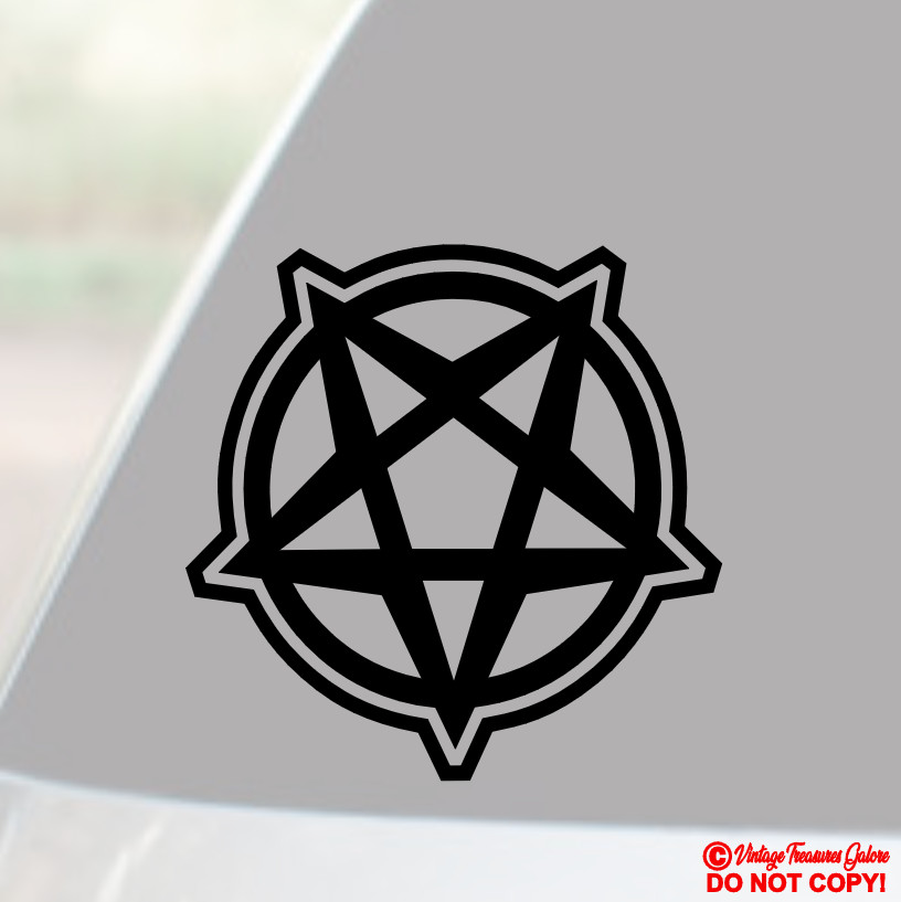 PENTAGRAM PENTACLE Vinyl Decal Sticker Car Window Wall Bumper SATANISM SYMBOL