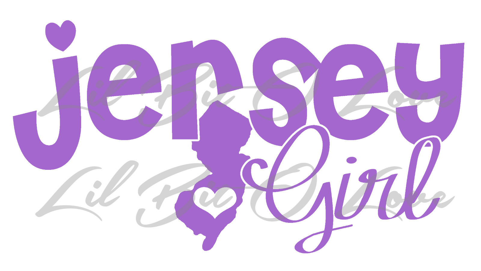 Jersey Girl Vinyl Decal Sticker New Jersey State with Heart Car Auto Vehicle