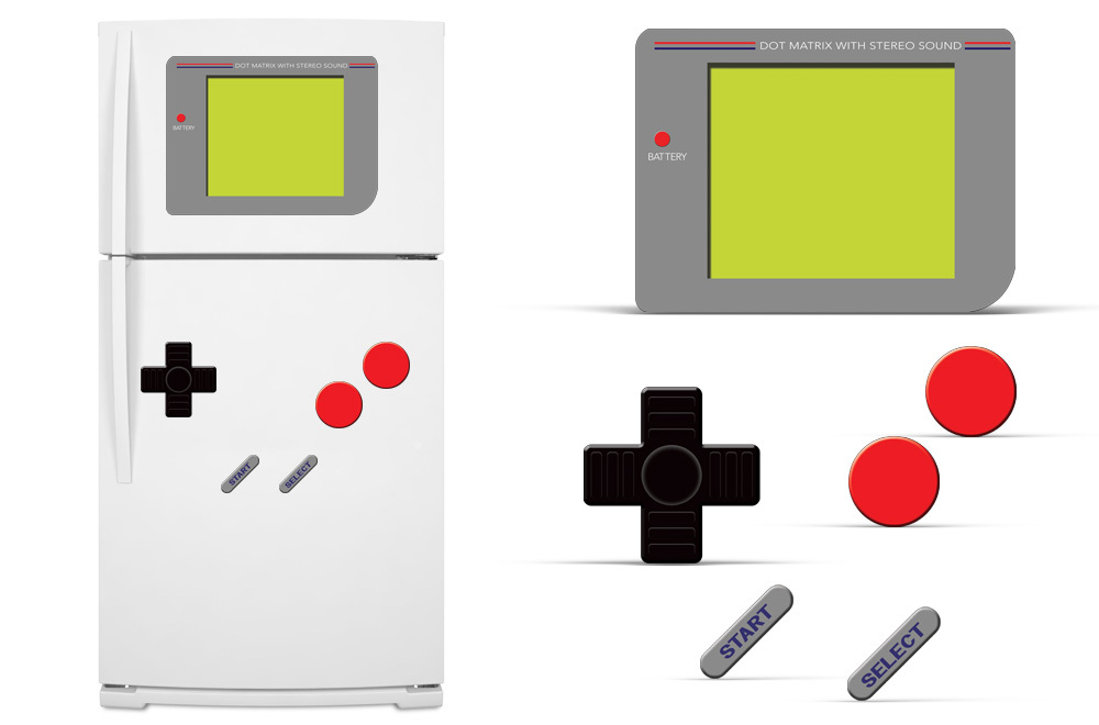 Dry Erase Dorm Room Door Gamer Decals Man Cave Retro Vintage Stickers GAME BOY