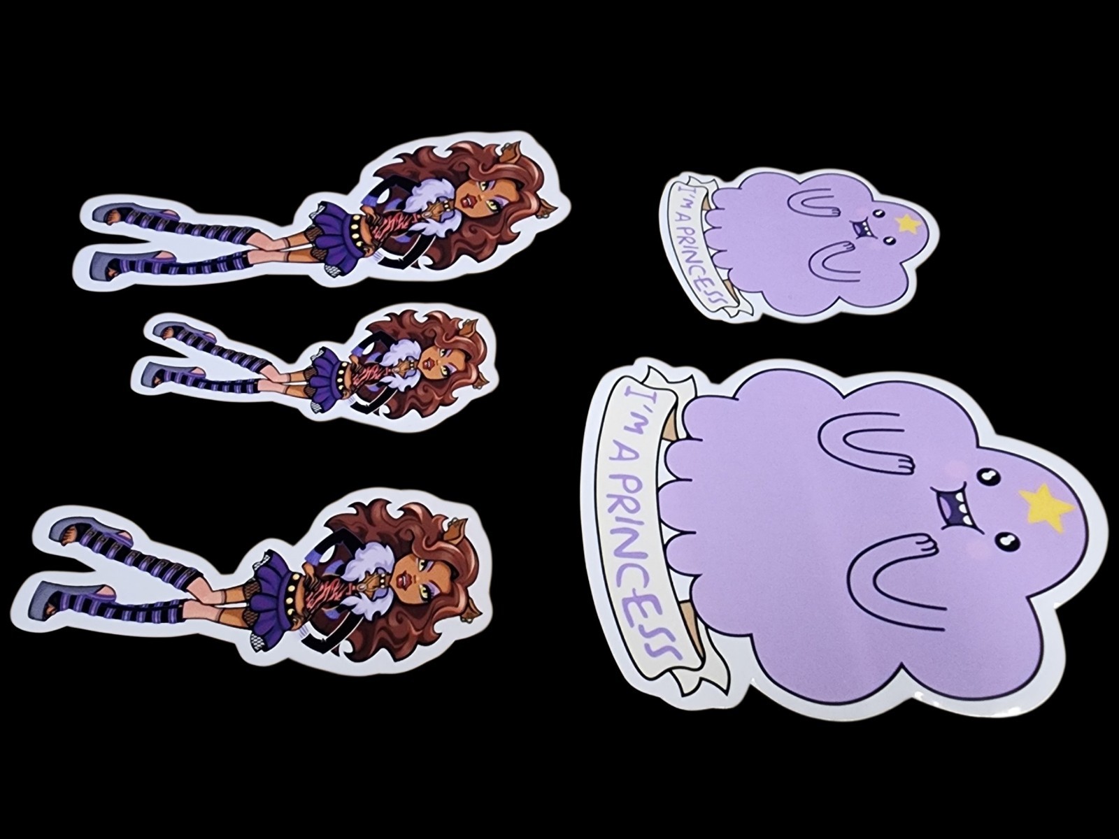 5 Pack Monster High Lumpy Space Princess Inspired Waterproof Sticker Car Decal