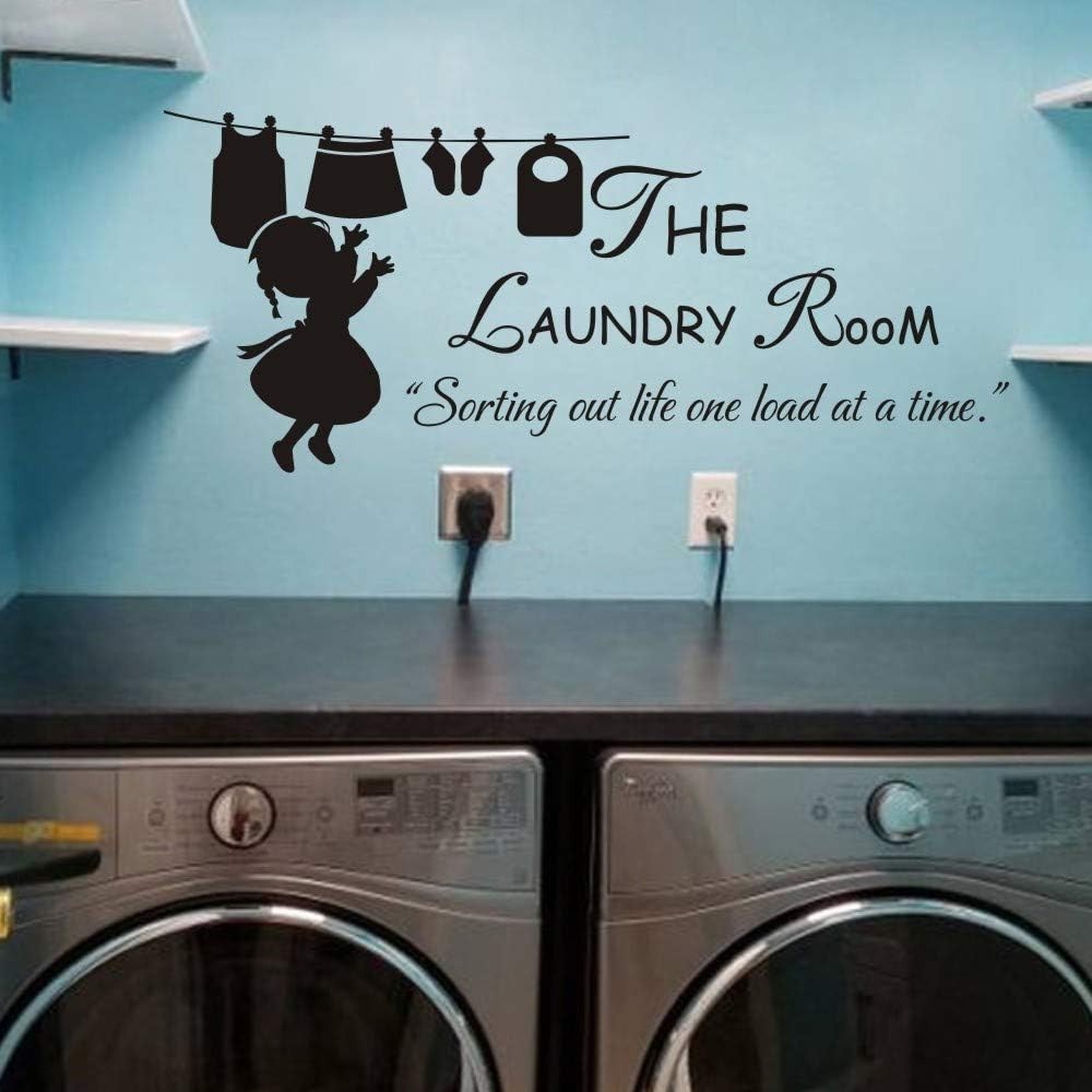 Laundry Room Sign Decals Peel and Stick Wall Lettering Vinyl Art Stickers for…