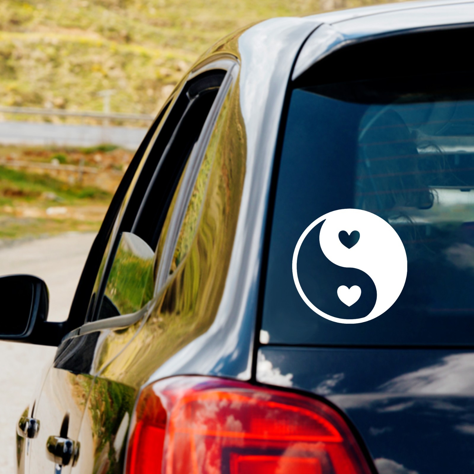 Yin Yang Heart Love Vinyl Decal Sticker Car Truck Window Laptop Chinese Symbol