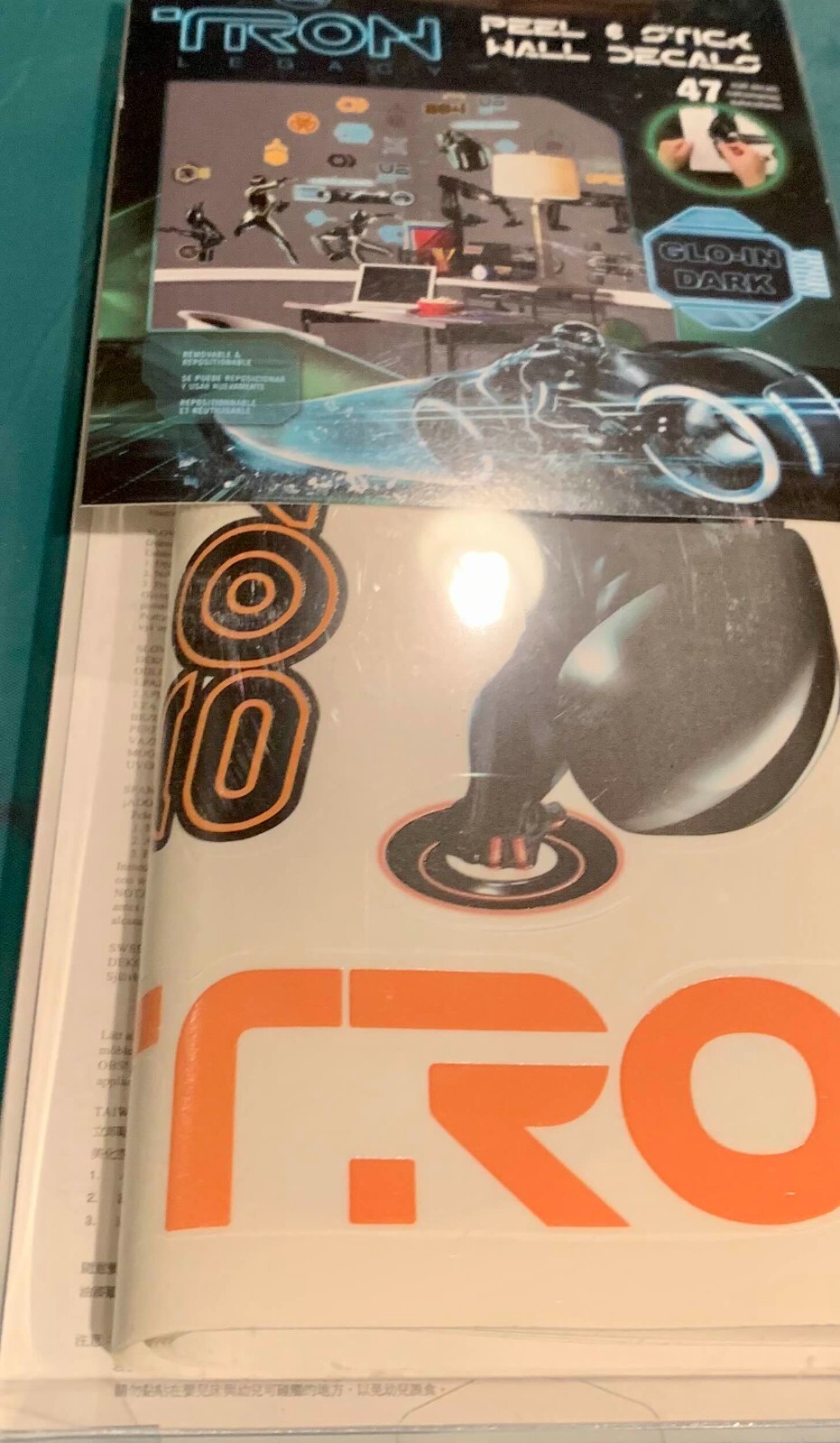 New Tron Legacy Peel and stick wall Decals Glow in the Dark Bedroom Disney