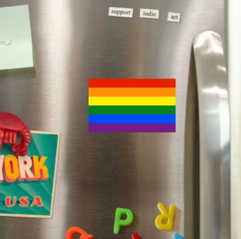 Original Pride Flag Die Cut Glossy Fridge Magnet