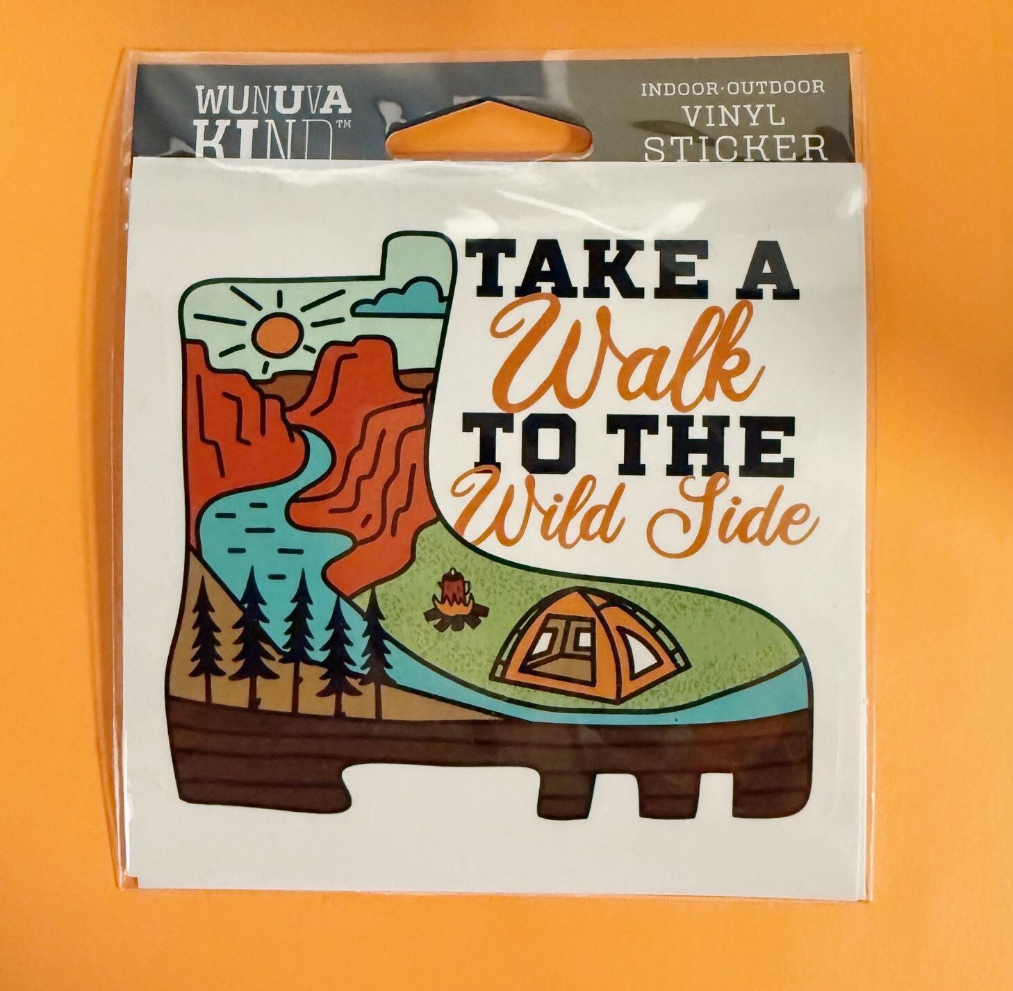 TAKE A WALK ON THE WILD SIDE HIKING OUTDOORS 4" VINYL DECAL STICKER FREE SHIP