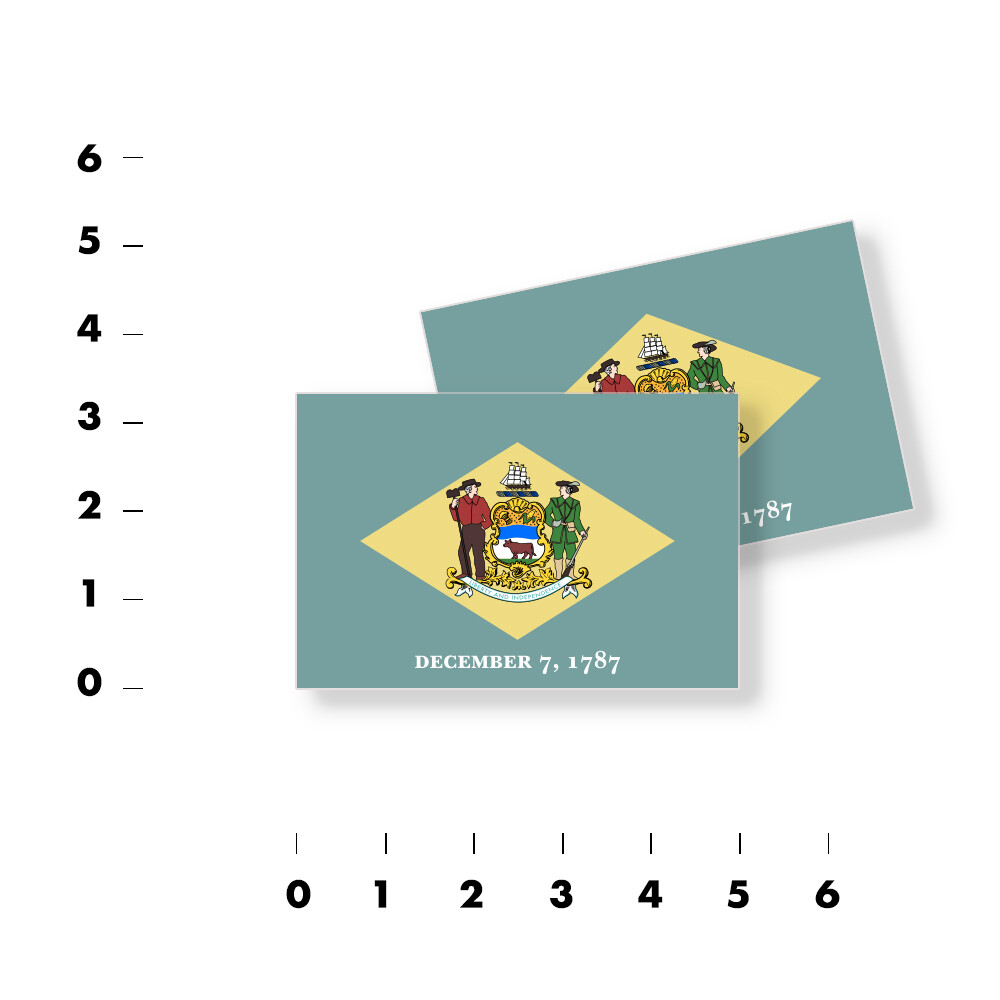 Delaware State Flag – Set of 4 Vinyl Sticker / Adhesive Decals Various Sizes