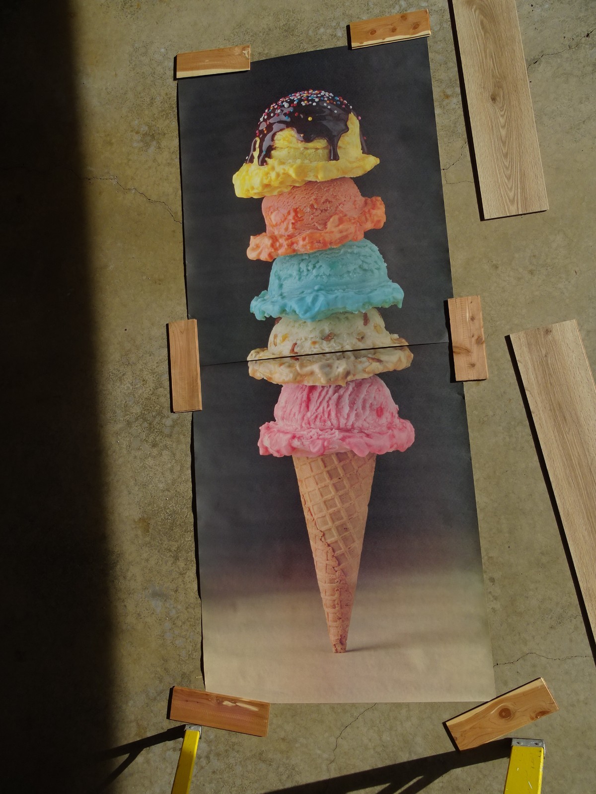 Food Challenge GIANT 5 Scoop Ice Cream Photo Door Wall Mural Poster 82.5” X 34”