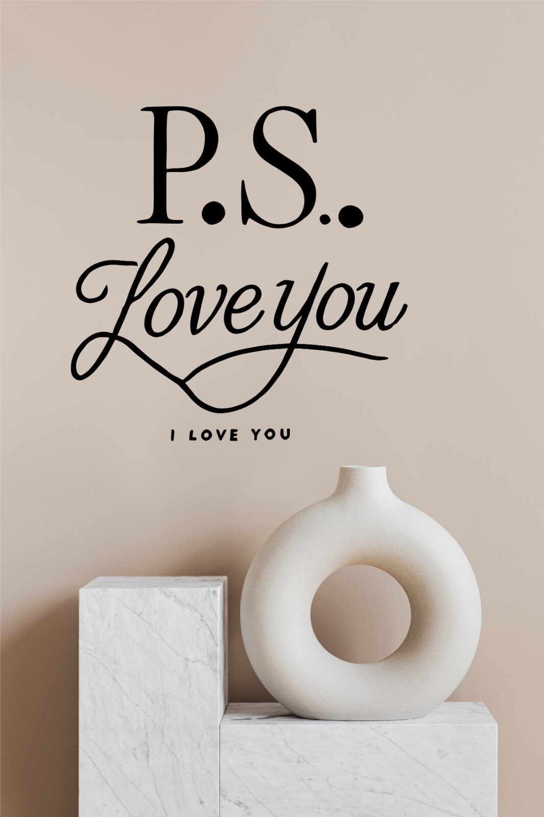 PS I Love You Wall Decal Romantic Vinyl Sticker for Bedroom or Living Room Décor