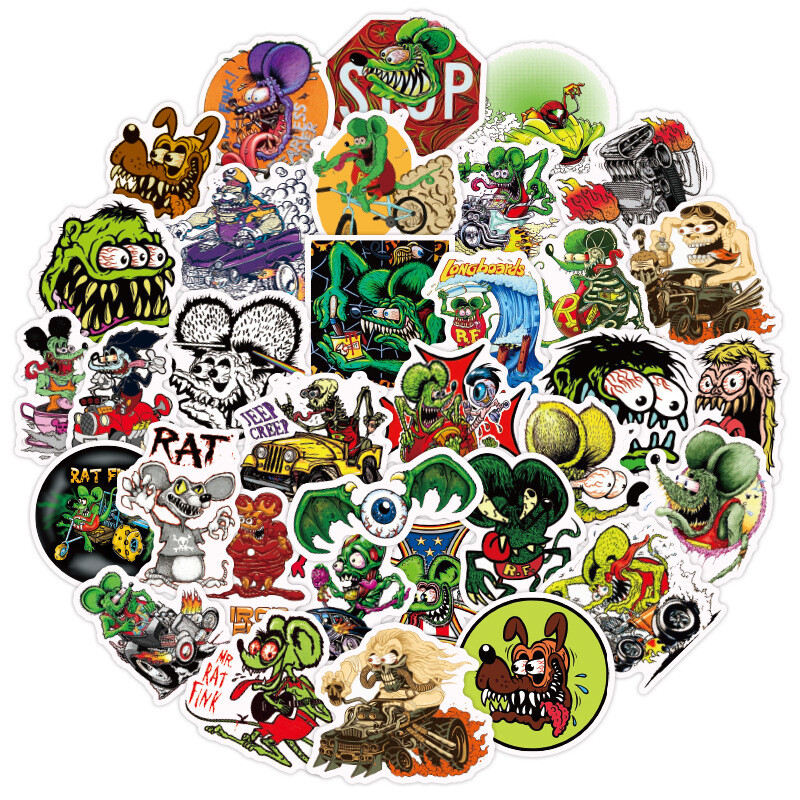 100Pcs RAT FINK Sticker for Adults Teens Girls Scrapbooking Water Bottles
