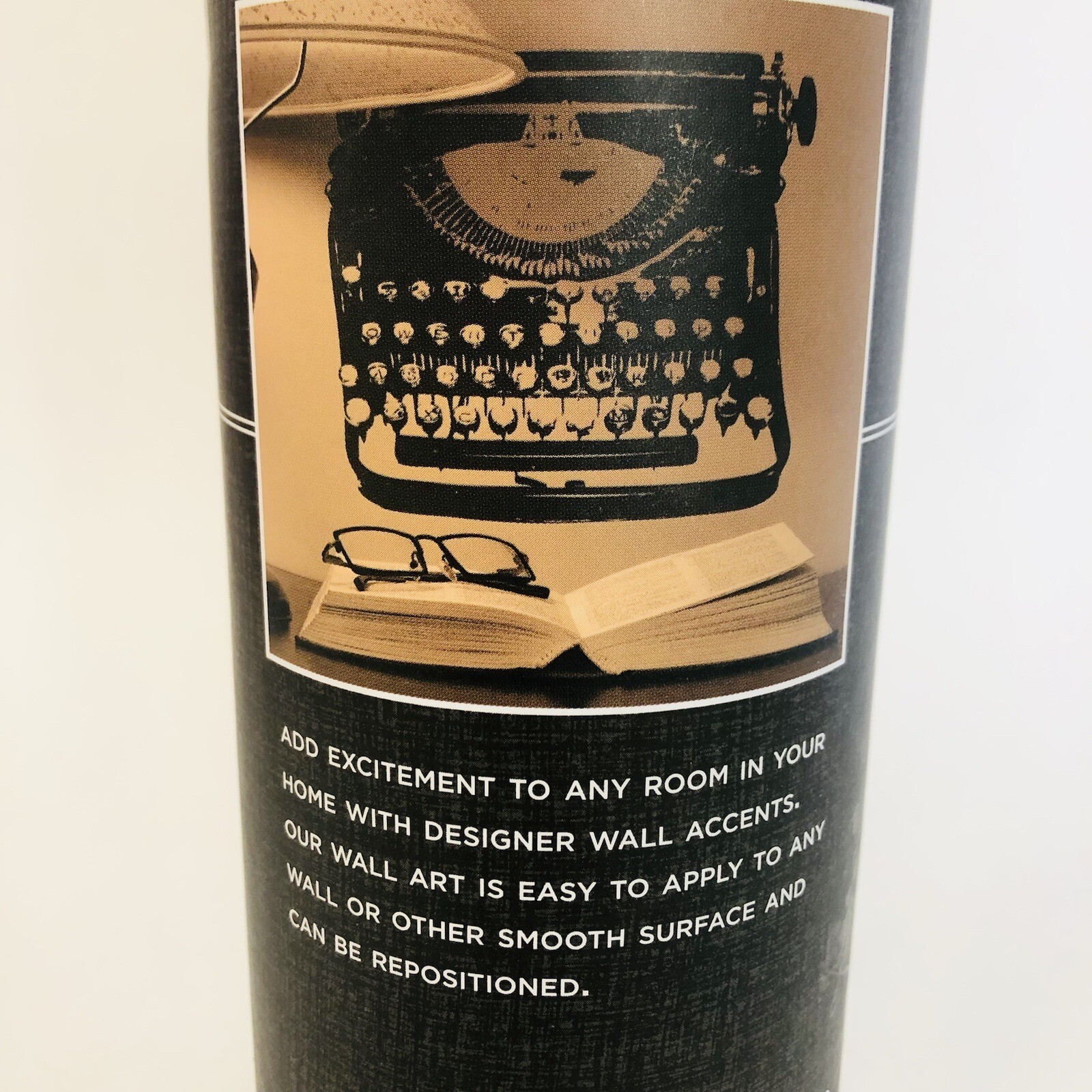 DCWV Decal Wall Art Sticker 2 Typewriters Black & White Vintage Look