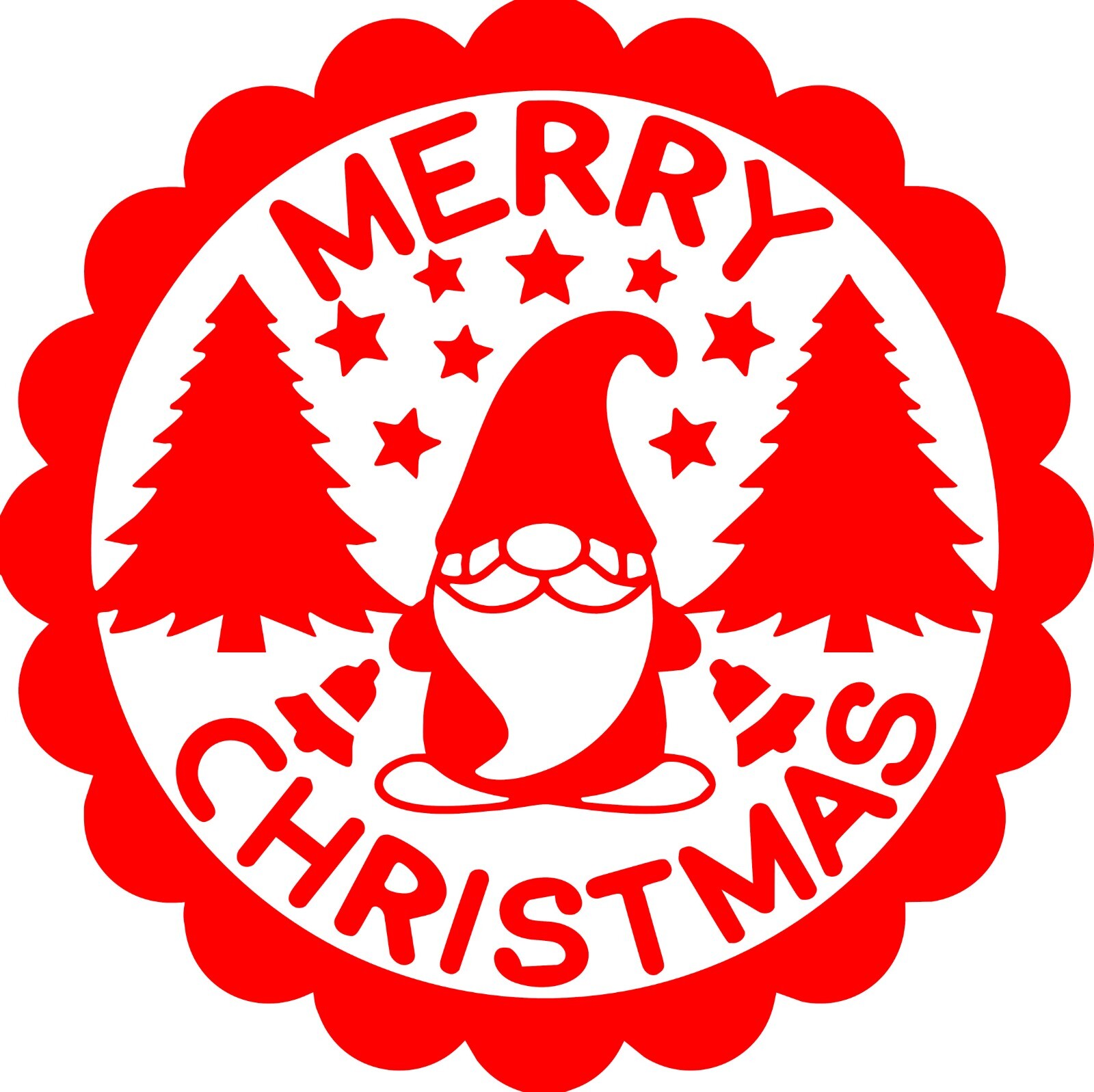 Christmas Gnome Decal 5" h X 5" w