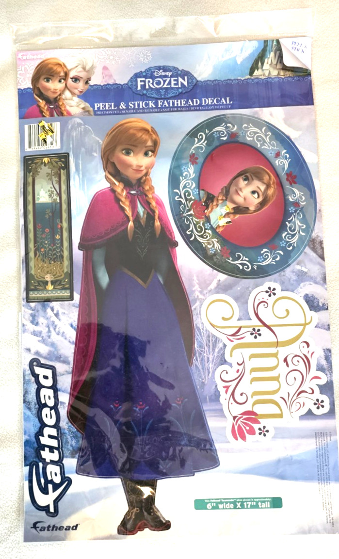 Disney Frozen – Anna 17 inches tall X 6 inches- Peel & Stick FATHEAD Wall Decal