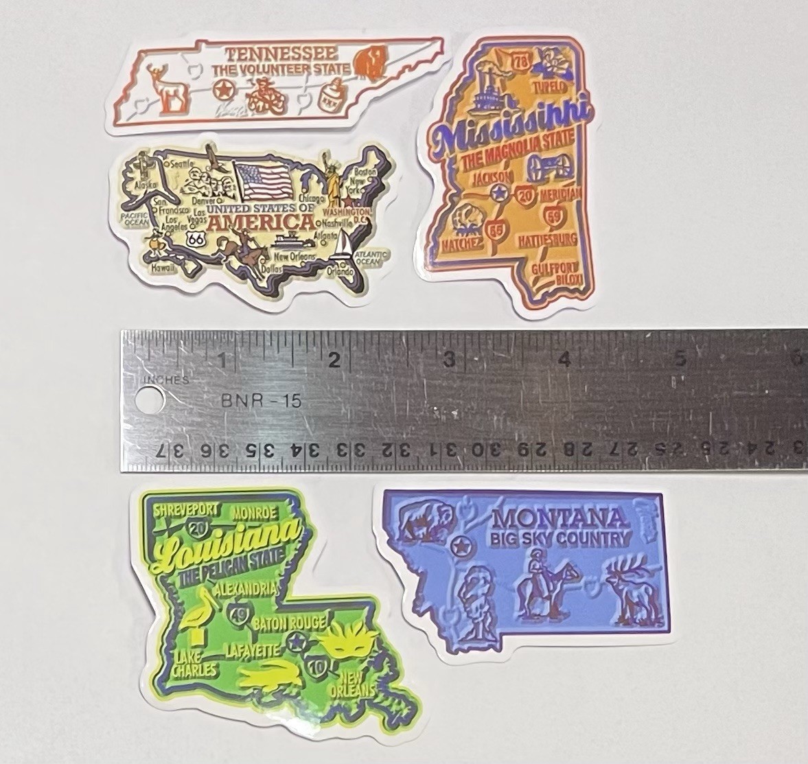 American State Style Stickers 51pc United States Of America States FREE SHIPPING
