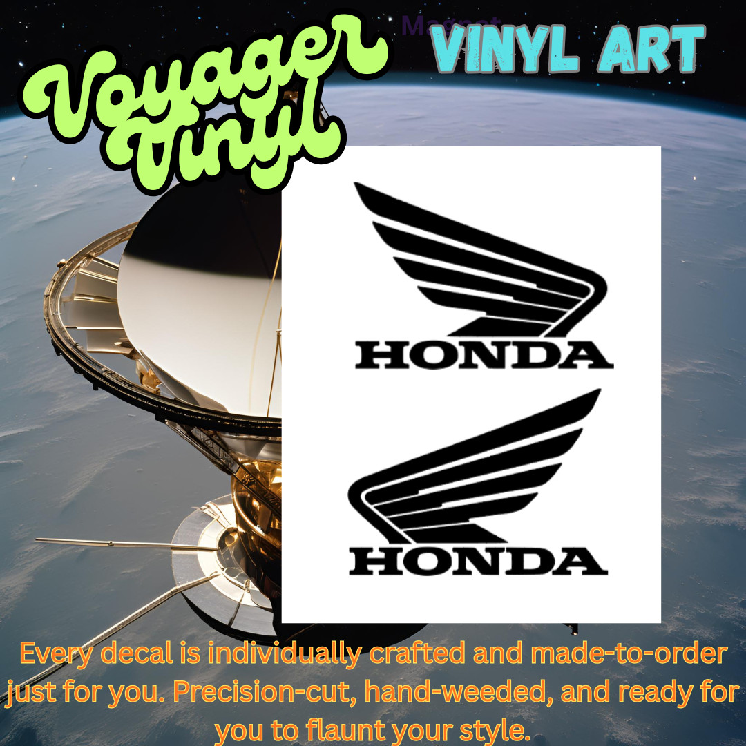 Honda Motorcycle & ATV Wing Logo Pair Die-Cut Premium Vinyl Decal. Ride Red!