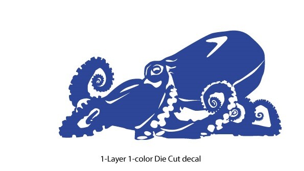 Sea Life – Octopus Diver Car Truck Bumper Die Cut Outdoor Vinyl Decal Sticker