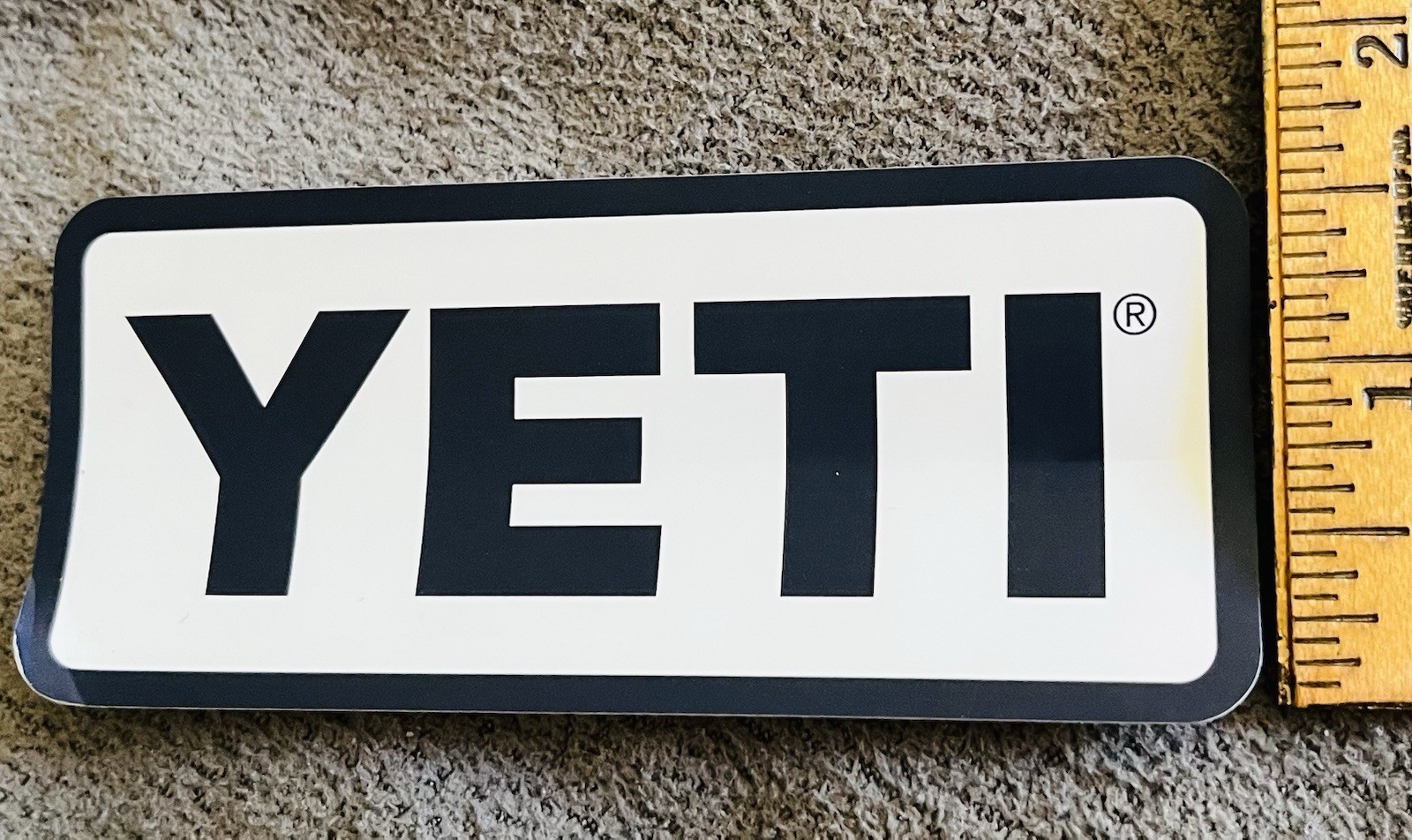 NEW! YETI Authentic Stickers Swag Decal Blue & White 4” X 1 3/4”